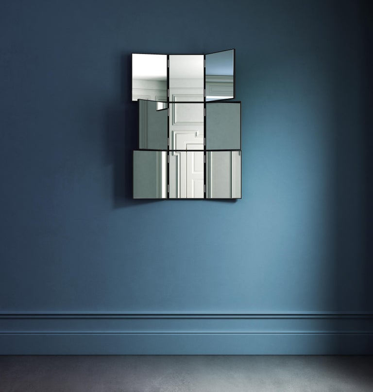 Contemporary Adjustable Wall Mirror Lacquered Wood For Sale at 1stDibs