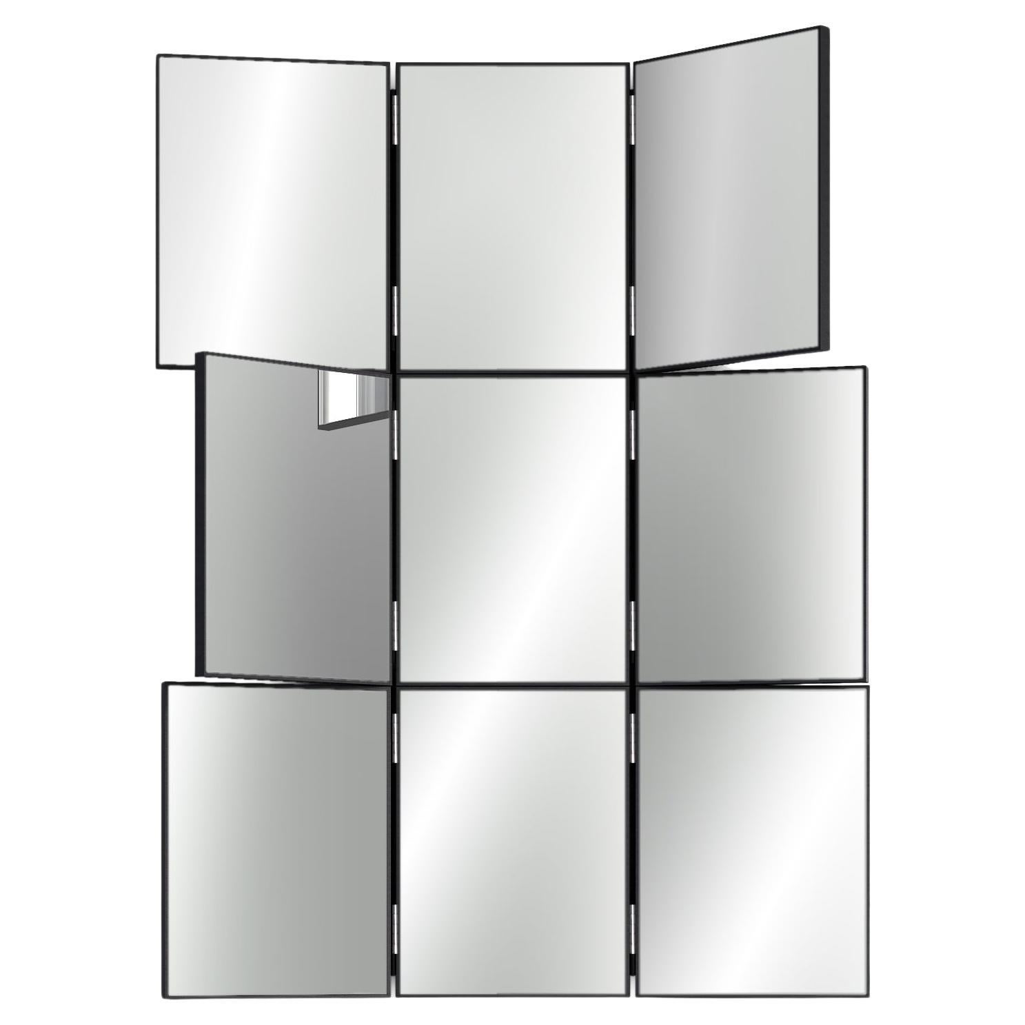 Contemporary Adjustable Wall Mirror Lacquered Wood For Sale