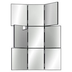 Contemporary Adjustable Wall Mirror Lacquered Wood