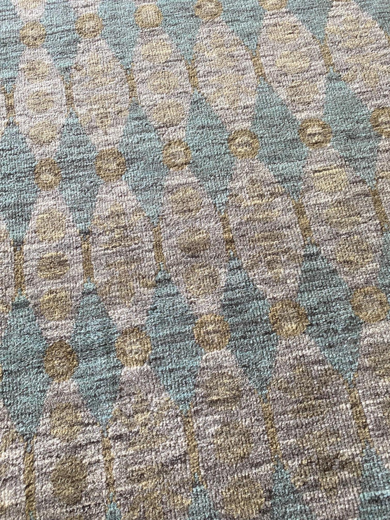 Zeitgenössischer ägäischer handgefertigter Teppich in Ägäischem Grün von Bunny Williams für Doris Leslie Blau (Moderne) im Angebot