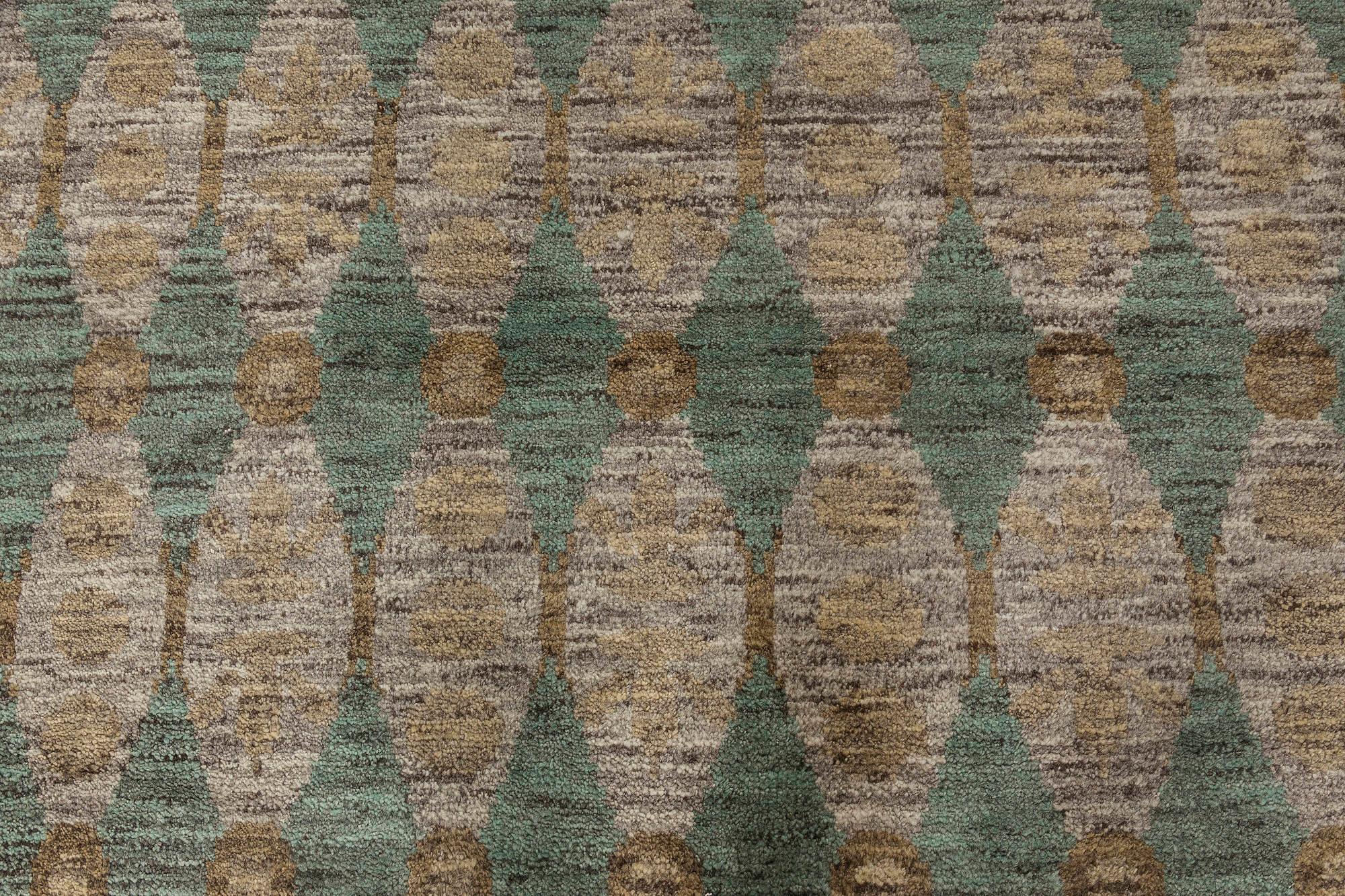 Zeitgenössischer ägäischer handgefertigter Teppich in Ägäischem Grün von Bunny Williams für Doris Leslie Blau (Handgeknüpft) im Angebot