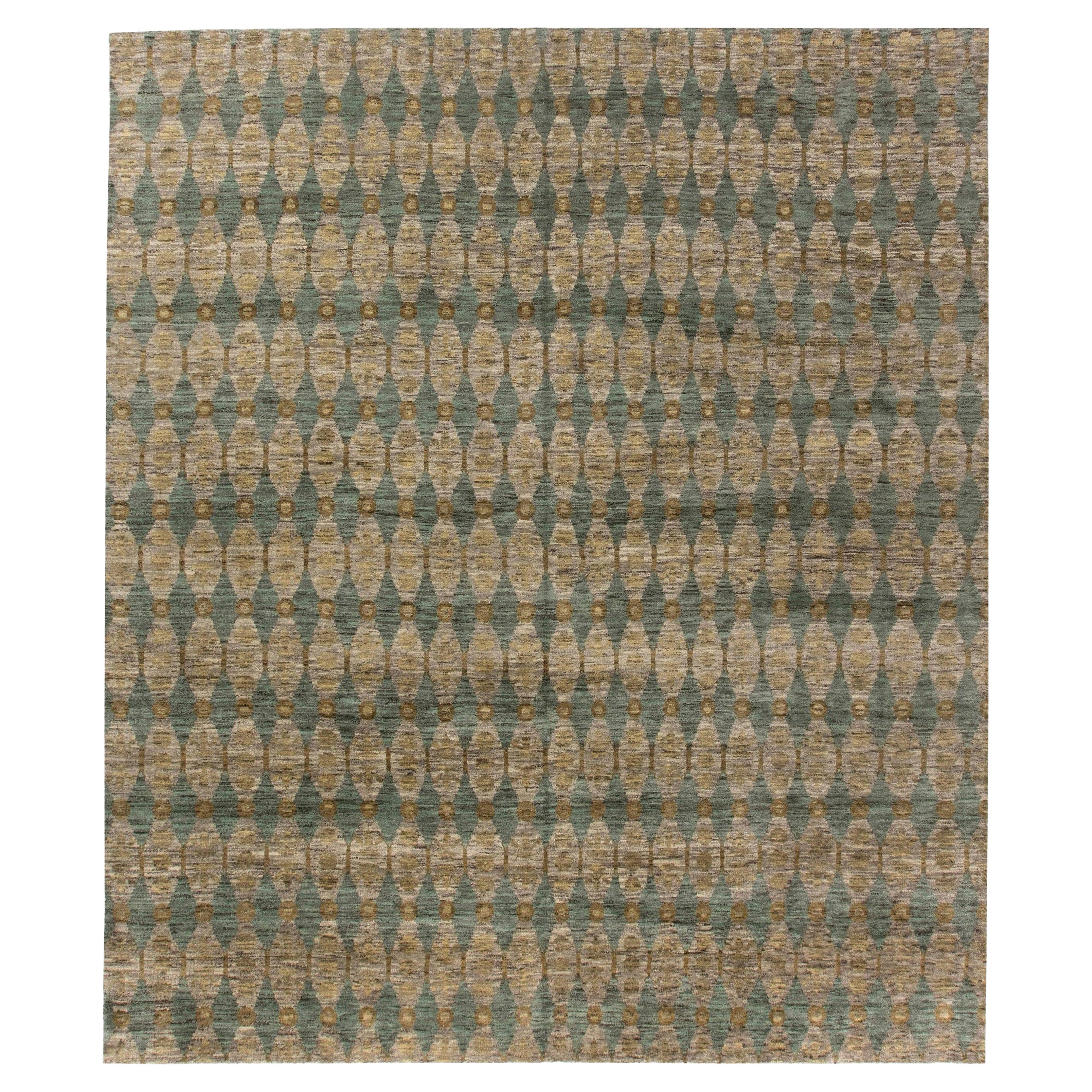 Contemporary Aegean Green Handmade Rug by Bunny Williams for Doris