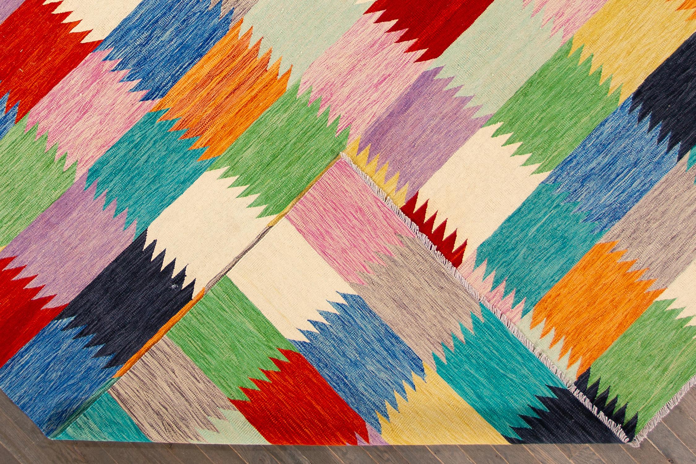 Hand-Woven Contemporary Afghan Kilim Rug For Sale