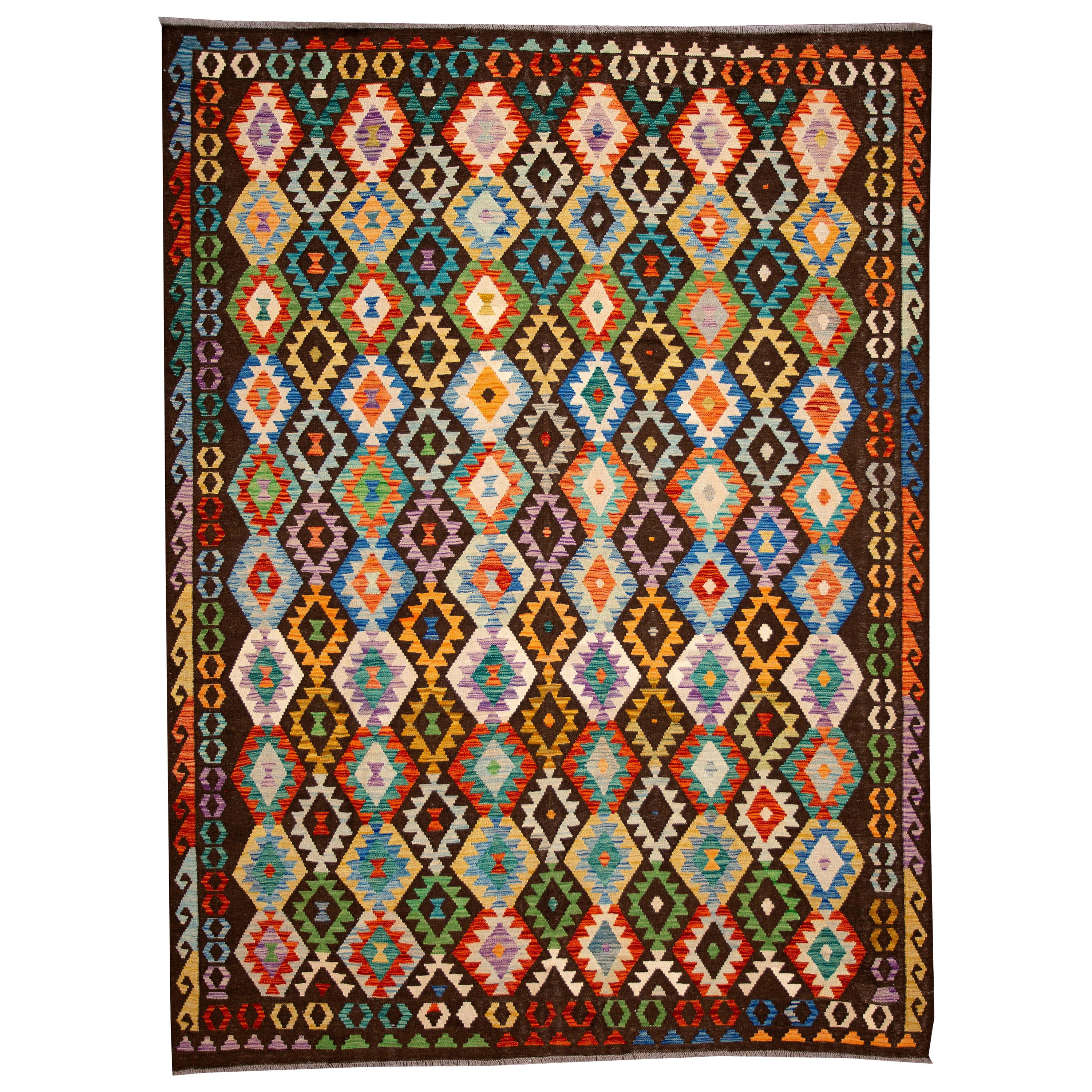 Contemporary Afghan Kilim Rug