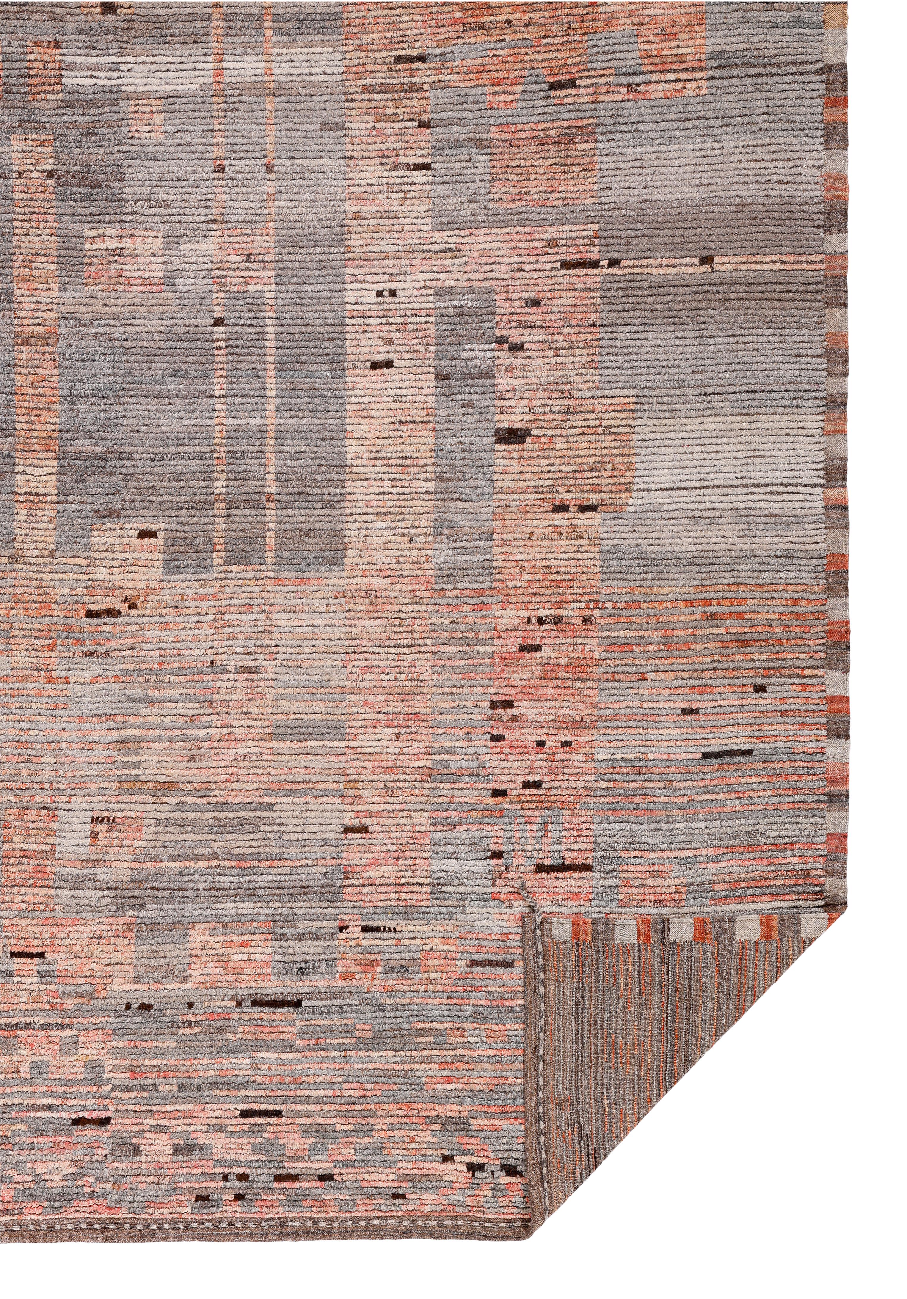 Contemporary Afghan Rug  Hand-Spun Wool, Minimalist Modern Organic Design For Sale 6