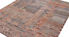 Contemporary Afghan Rug Hand-Spun Wool, Minimalist Modern Organic Design
