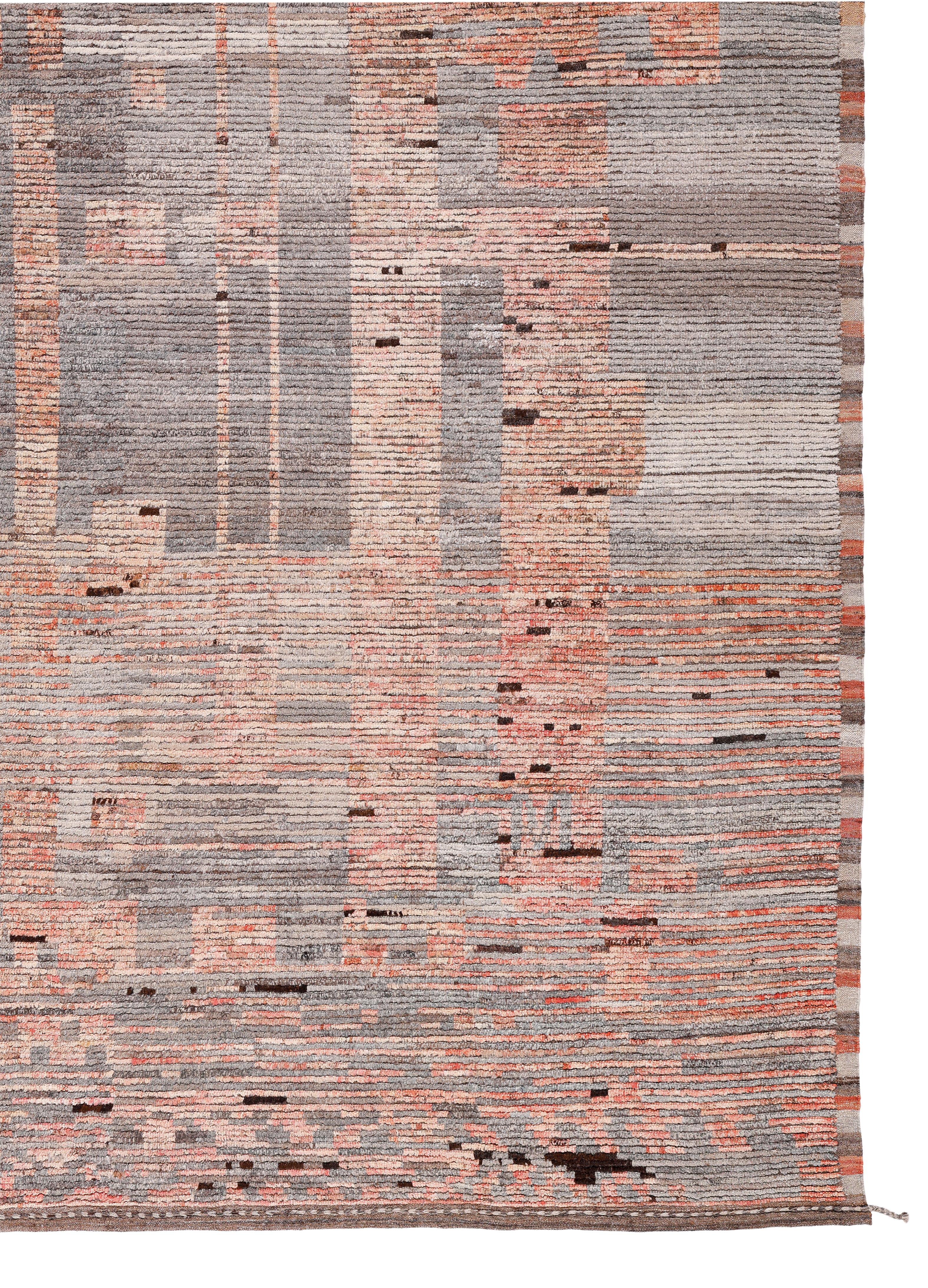 Contemporary Afghan Rug  Hand-Spun Wool, Minimalist Modern Organic Design For Sale 5