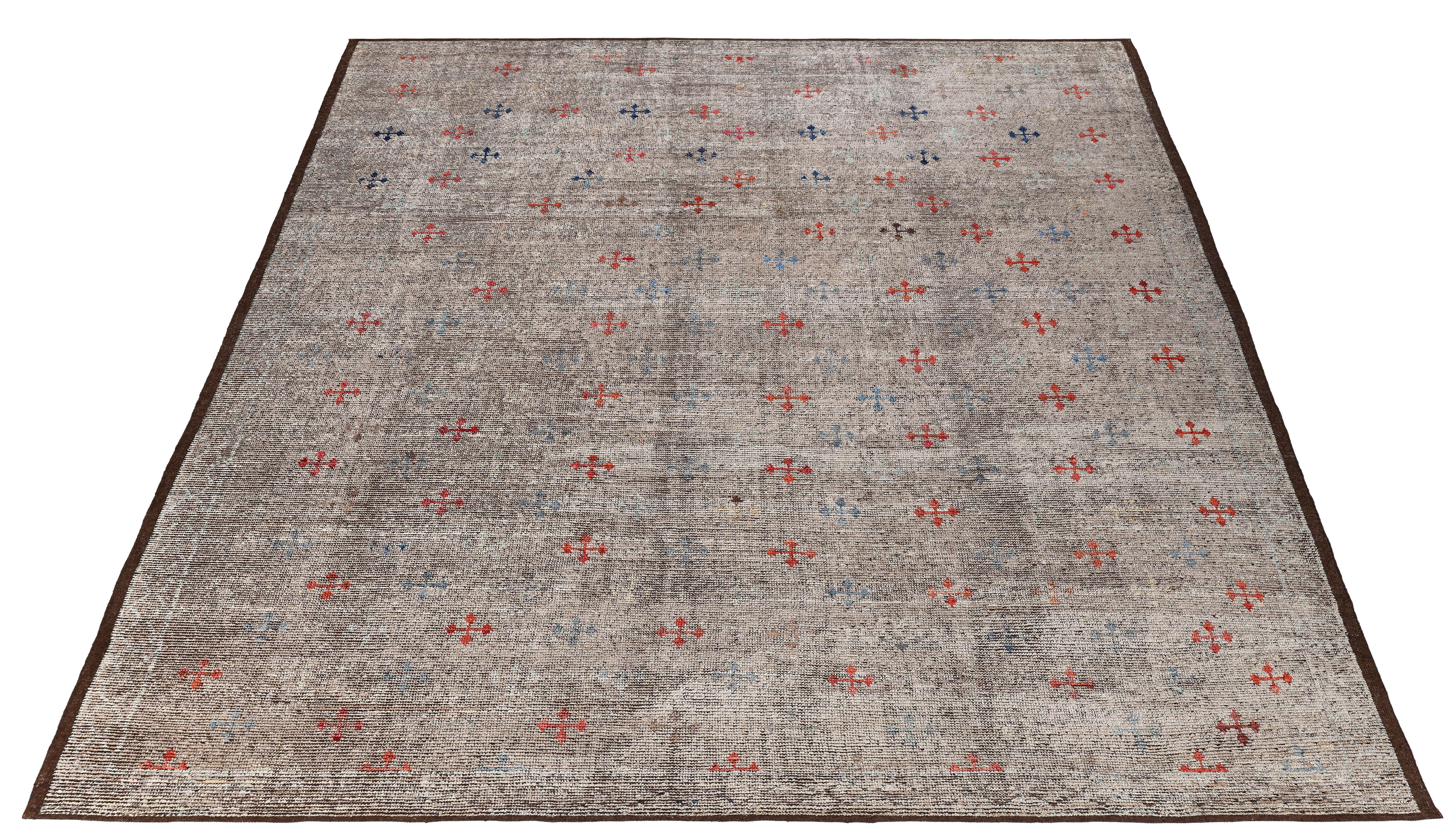 XXI secolo e contemporaneo Tappeto afgano contemporaneo  Lana filata a mano, design minimalista e neutro in vendita