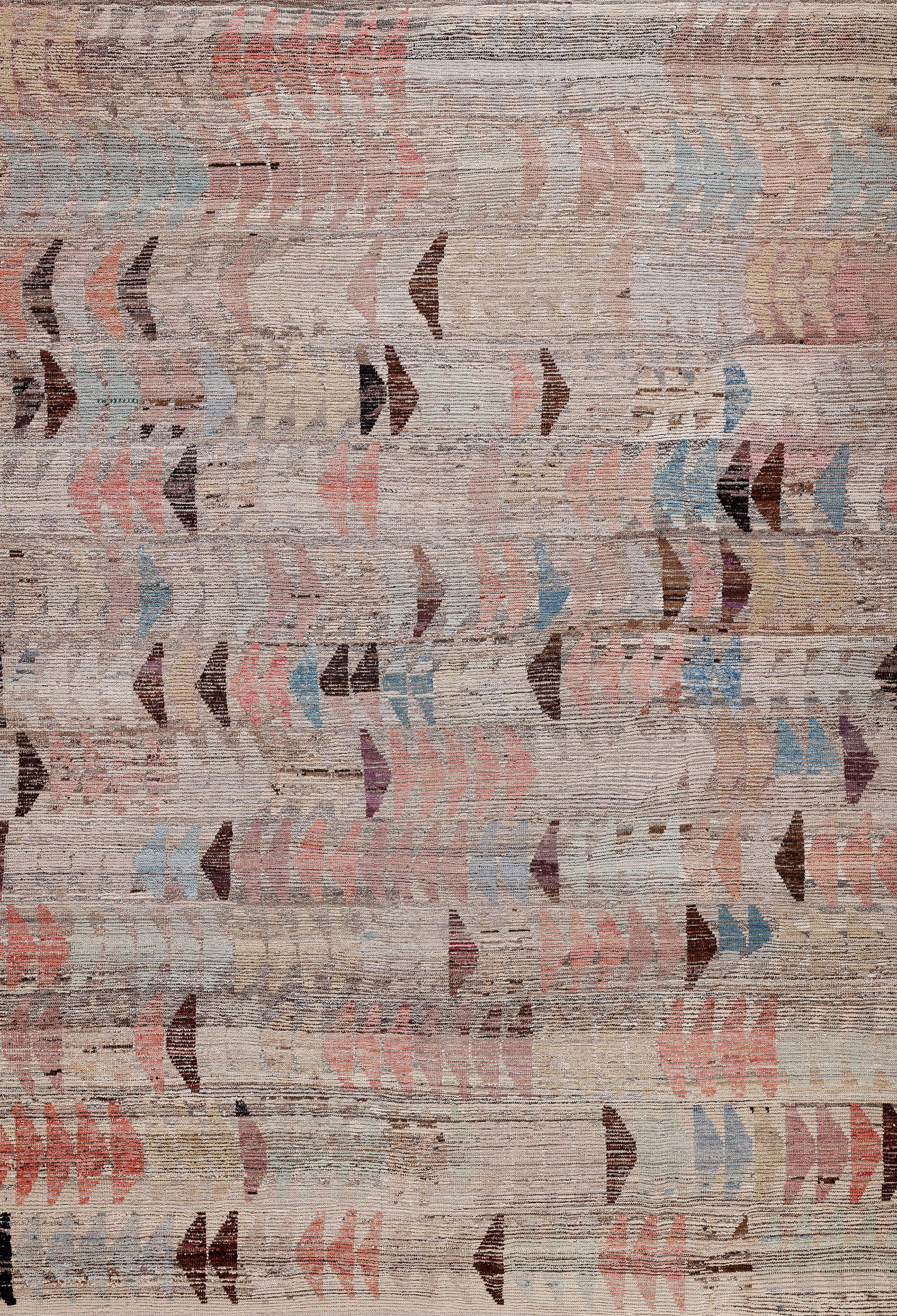 Contemporary Afghan Rug  Hand-Spun Wool, Vegetable Dyes & Minimalist Design For Sale 3