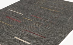 Tappeto afgano contemporaneo Lana neutra, design geometrico moderno e minimalista