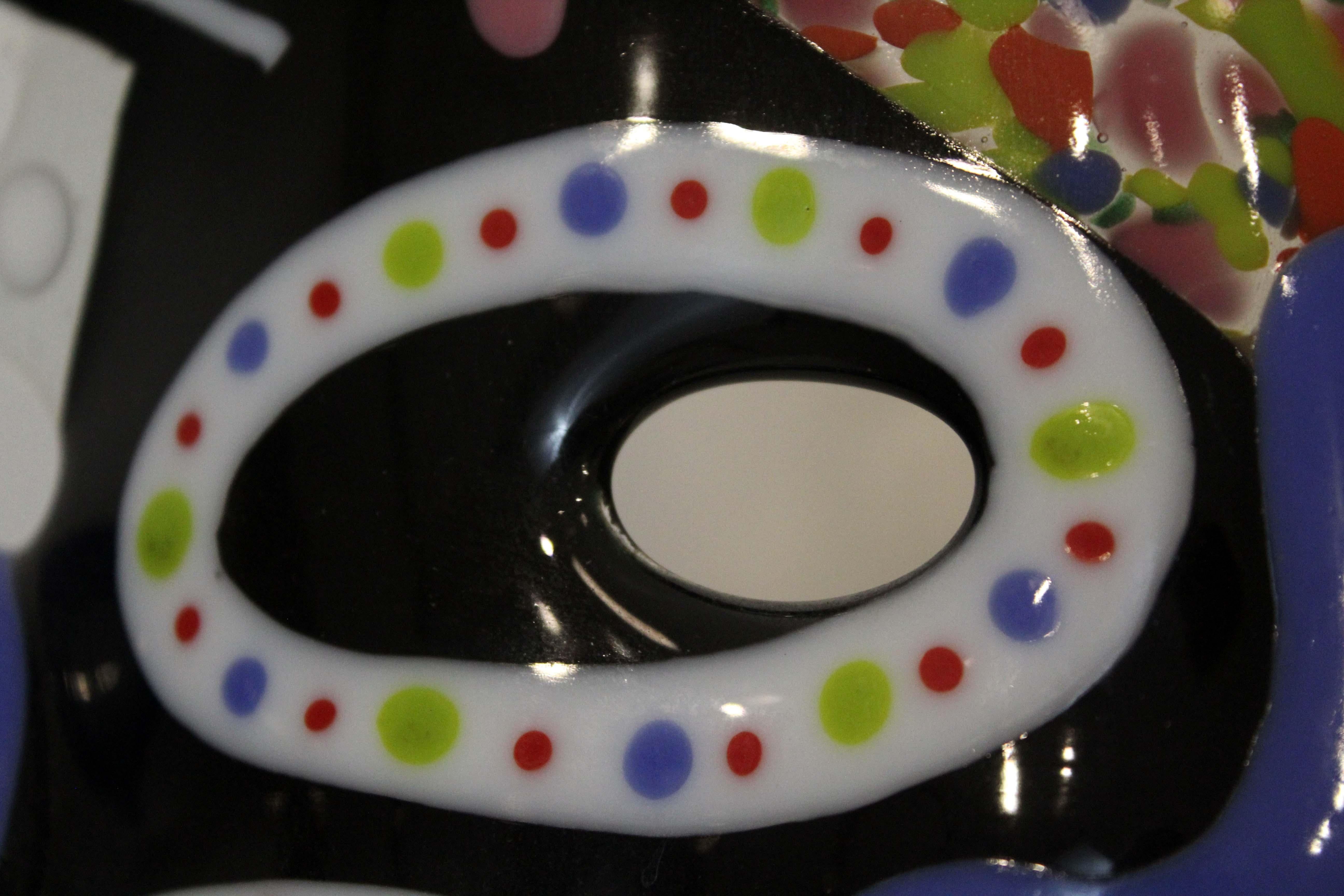 Contemporary African Mask Painted & Fused Glass & Bead Designs by Ruth Brockman 6