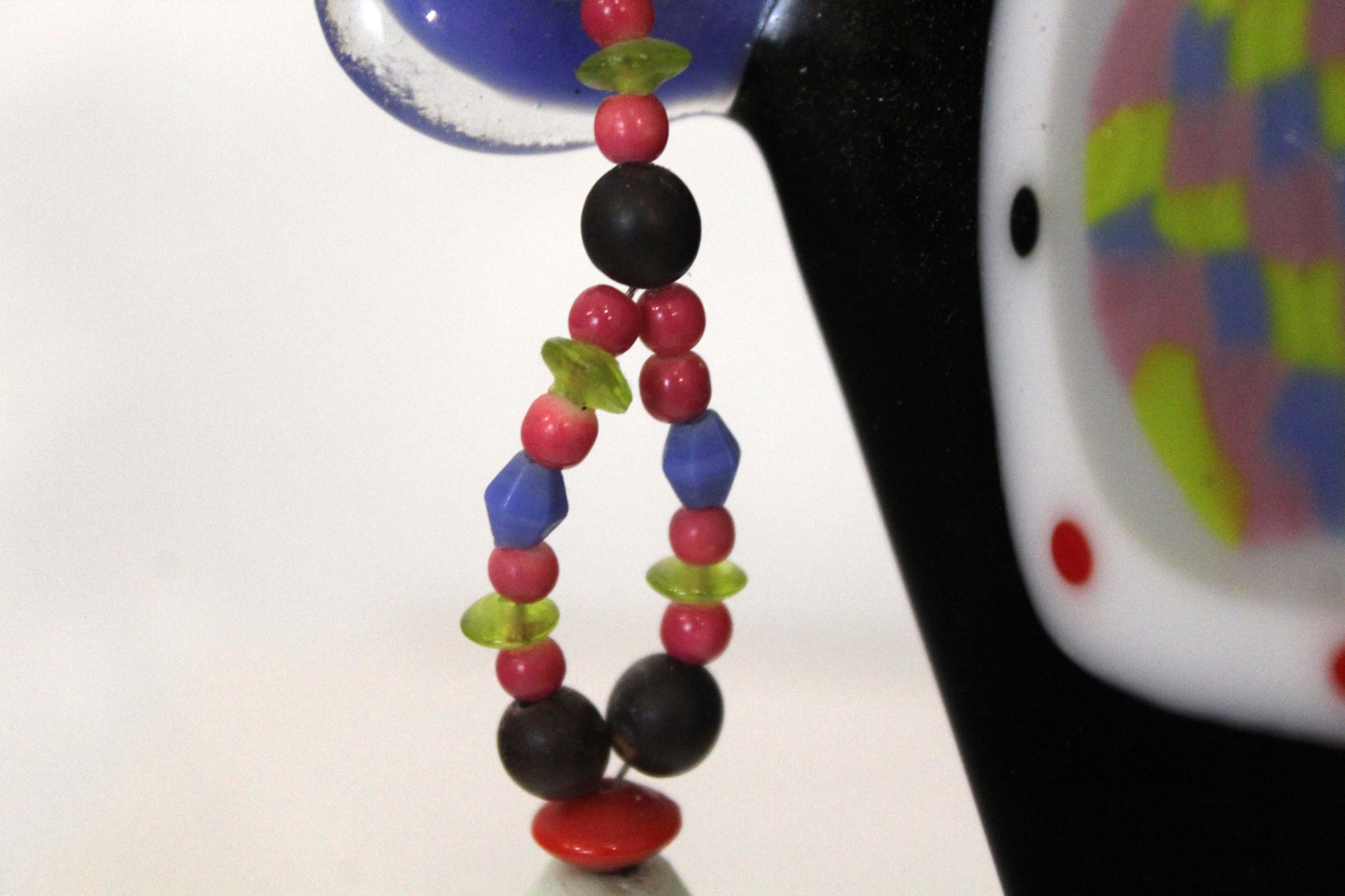 Contemporary African Mask Painted & Fused Glass & Bead Designs by Ruth Brockman 4