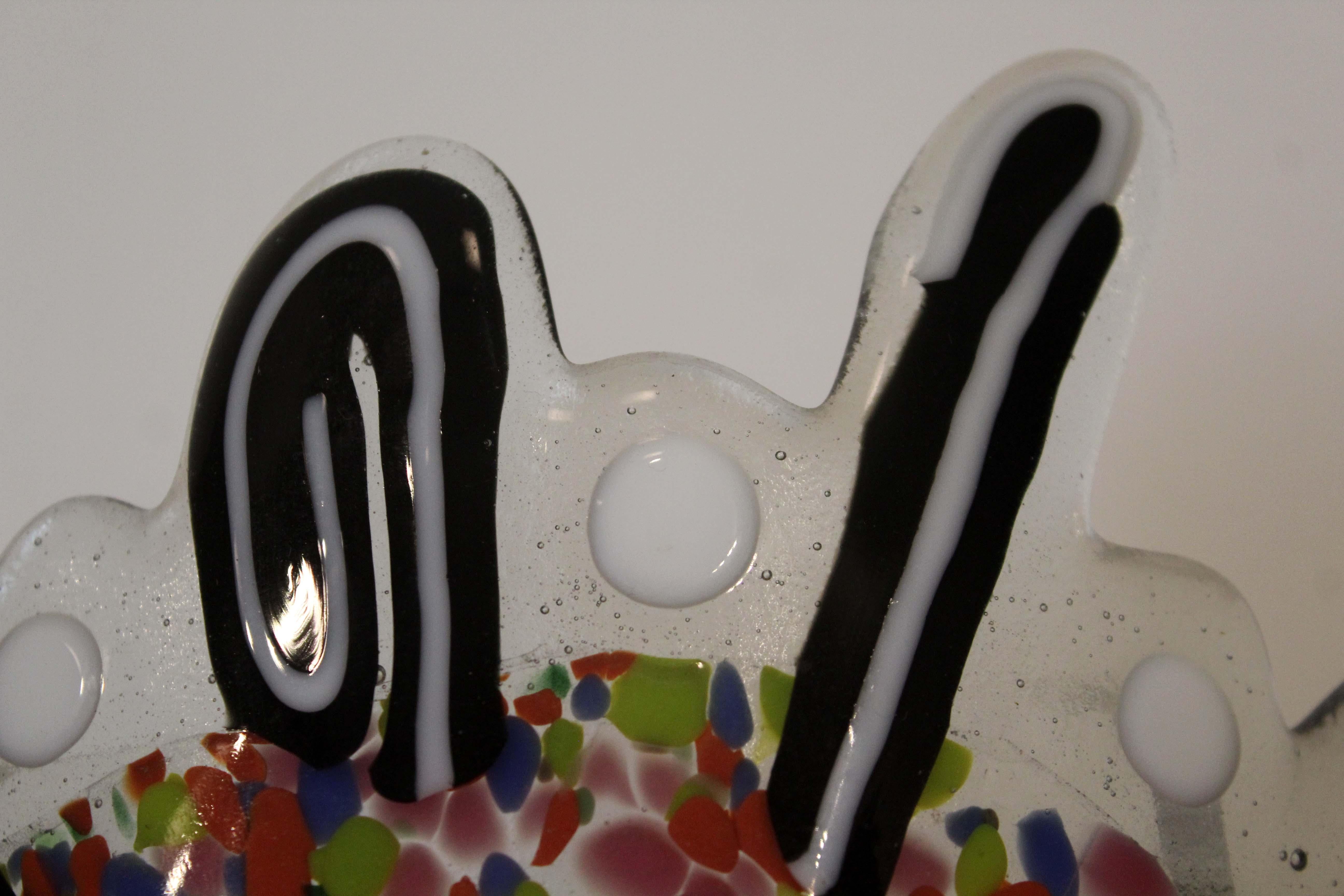 Contemporary African Mask Painted & Fused Glass & Bead Designs by Ruth Brockman 5