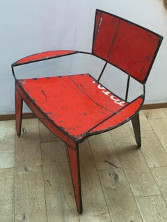 Chaise africaine contemporaine en métal par Hamed Ouattara