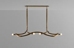 Contemporary Aged Brass Chandelier, Tryst Six by Paul Matter