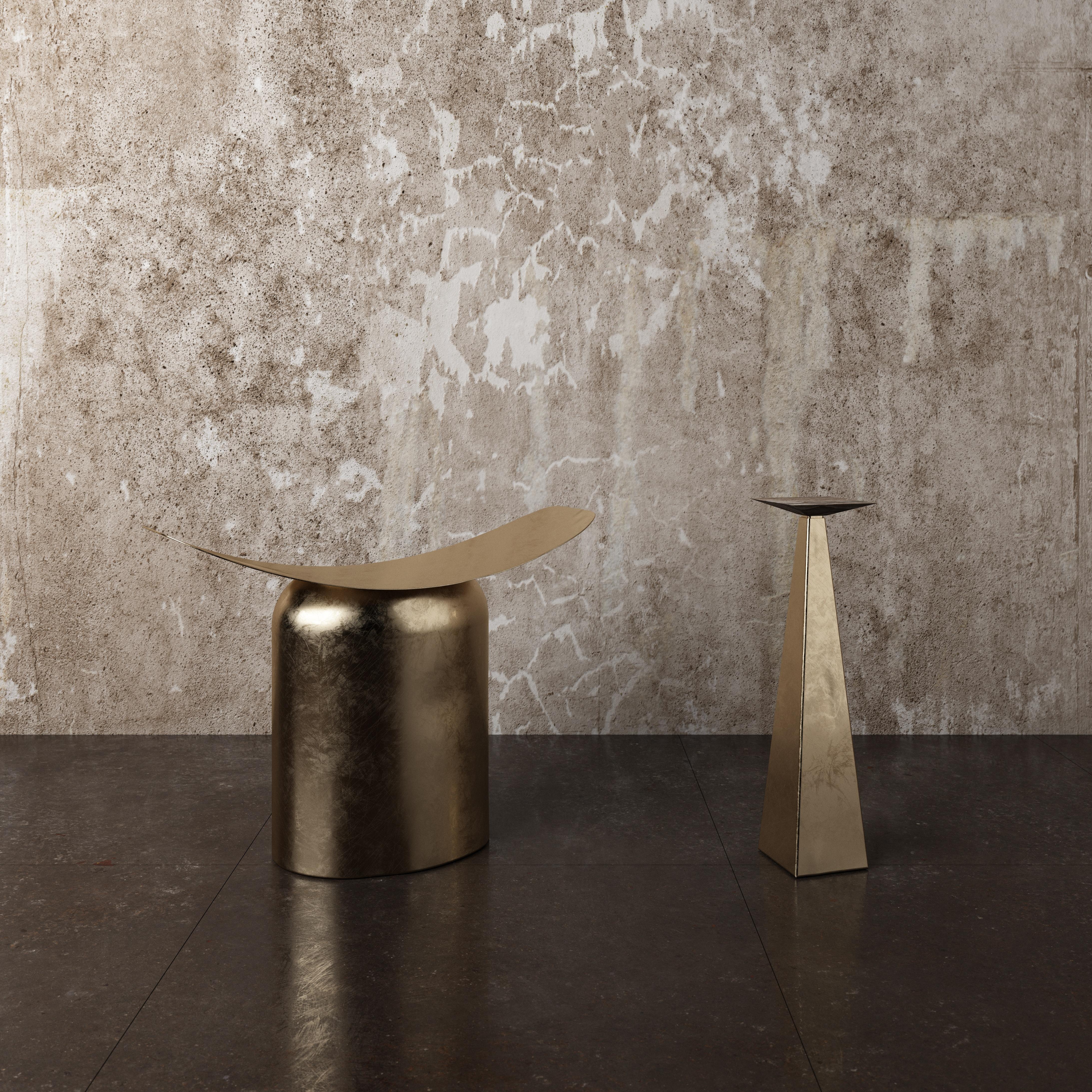 Collide Aged Brass Side Table by Pietro Franceschini 4