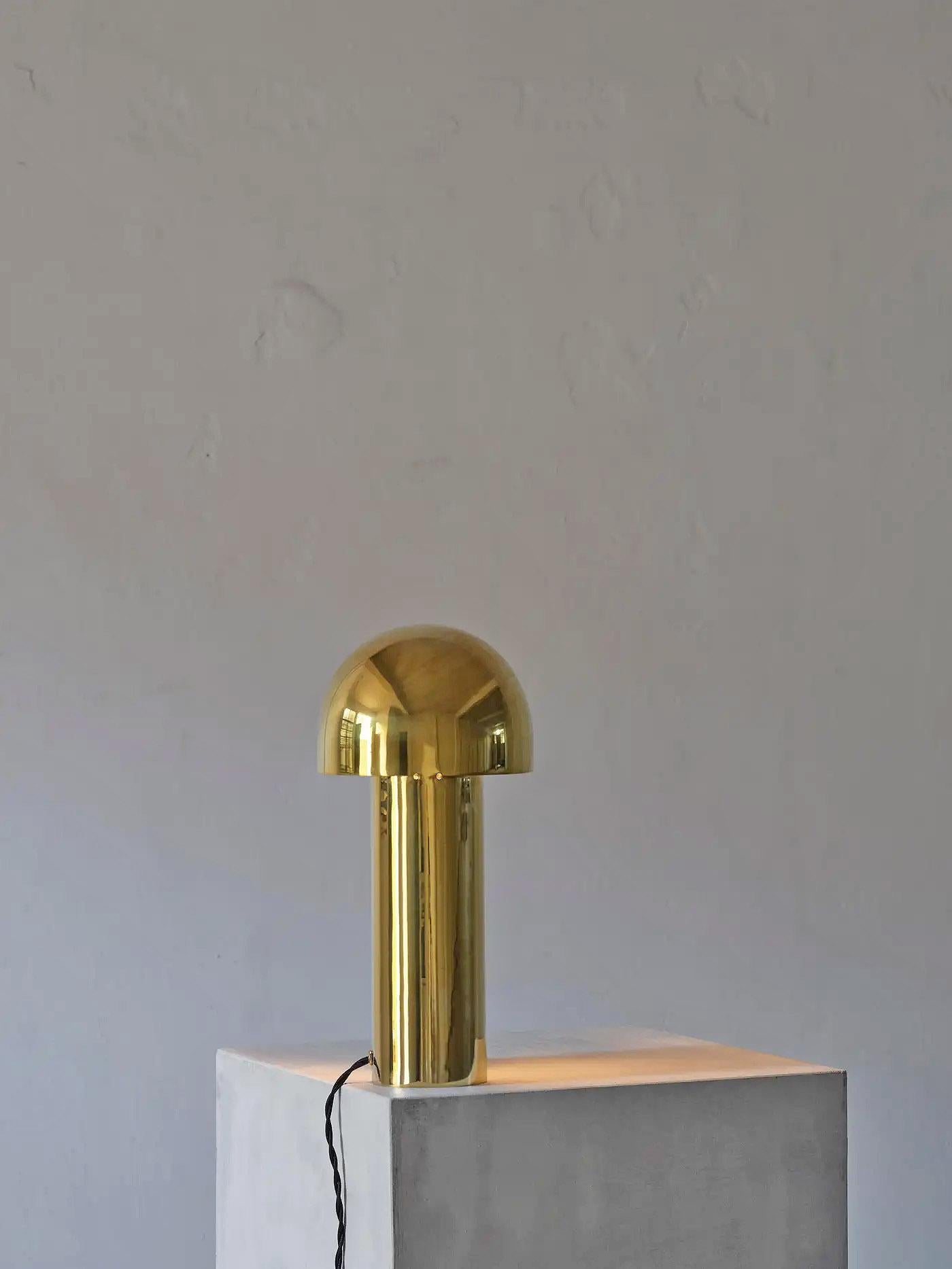 Contemporary Aged Brass Sculpted Table Lamp, Monolith Small by Paul Matter For Sale 8