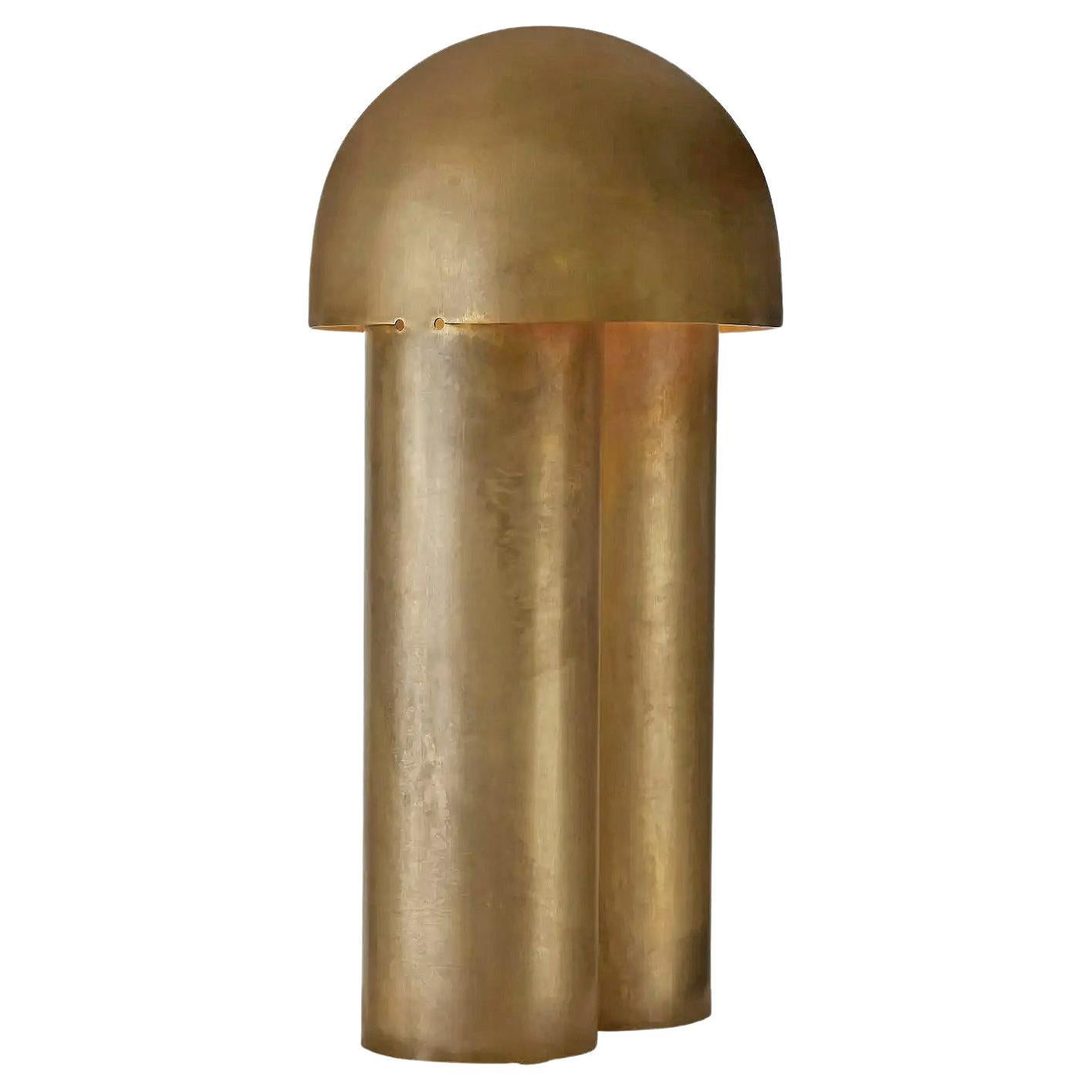 Contemporary Aged Brass Sculpted Table Lamp, Monolith Small by Paul Matter For Sale
