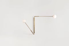 Contemporary Aged Brass Swing Arm Wall Sconce, Flutter One by Paul Matter