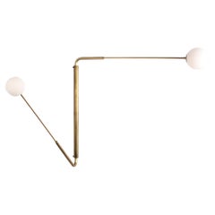 Contemporary Aged Brass Swing Arm Wall Sconce, Flutter One by Paul Matter