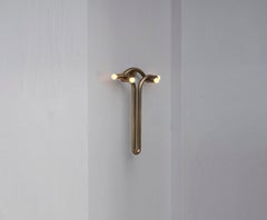 Contemporary Aged Brass Wall Sconce, Goddess Sconce by Paul Matter