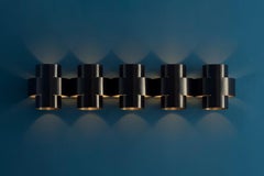 Contemporary Aged Brass Wall Sconce, Plus Five Lamp by Paul Matter