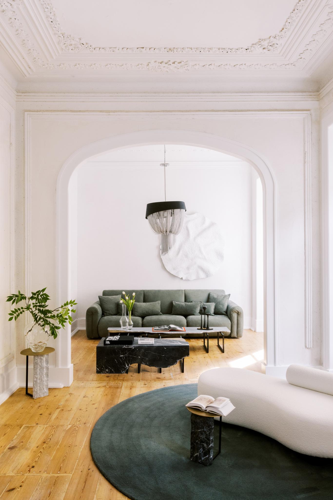 Table basse AM Contemporary, Nero Marquina Marble, Handmade byGreenapple en vente 1