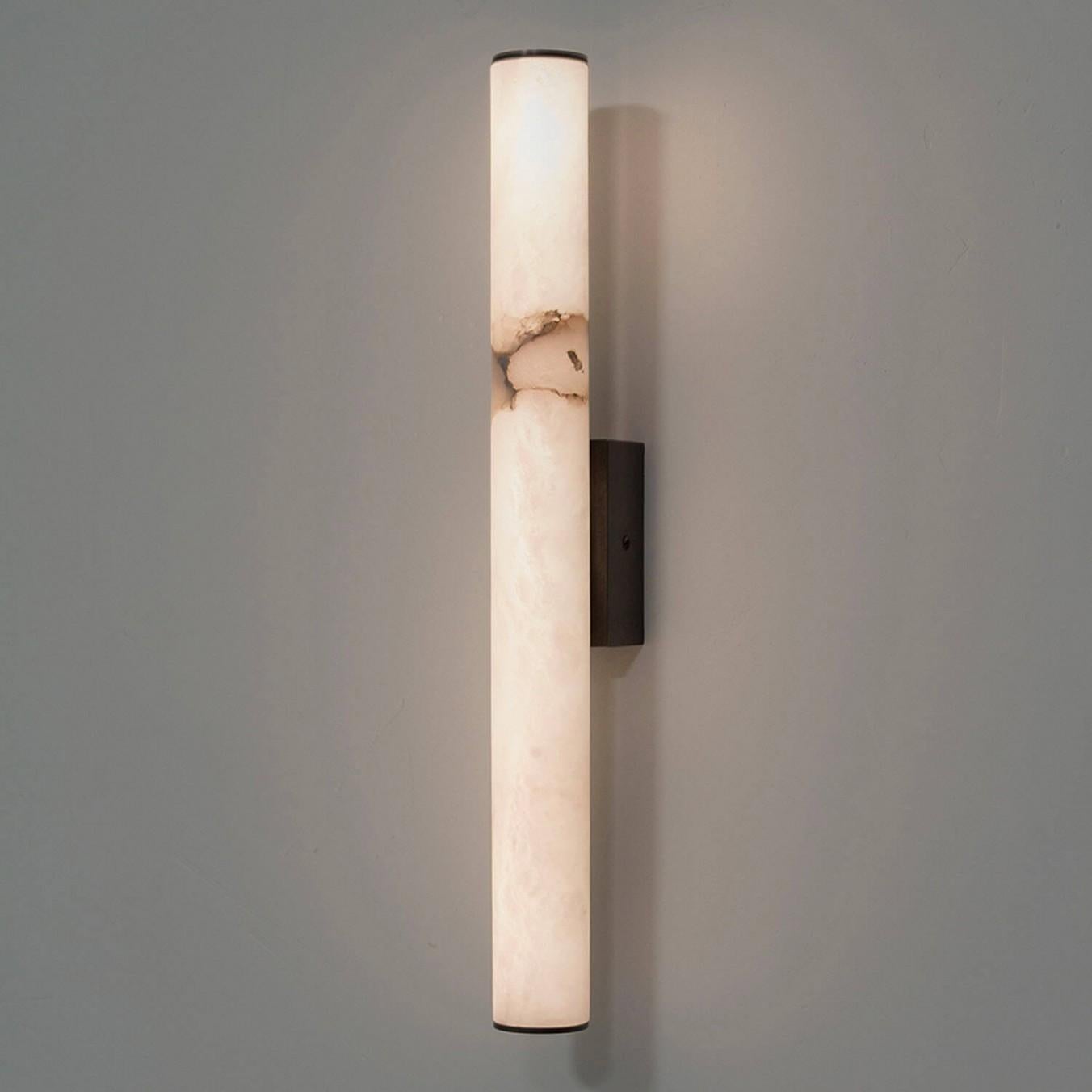 Modern Contemporary Alabaster and Brass Wall Sconce, Callisto by Garnier&Linker