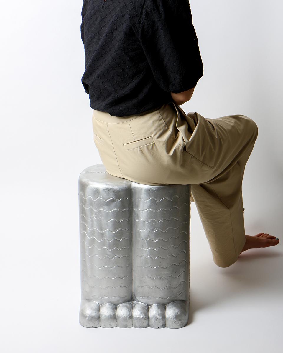 Aluminum Contemporary Aluminium Casted Paw Stool by Hakmin Lee For Sale