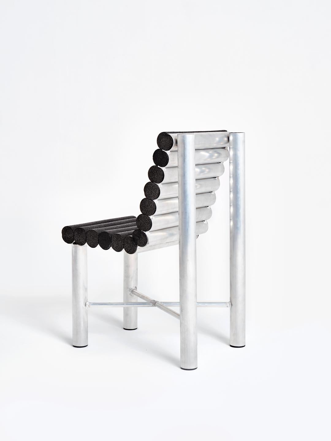 Contemporary aluminium chair model ''Piscine'' by Axel Chay - Marseille France.