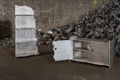 Contemporary aluminium Crust Standing Shelf by Studio Thusthat