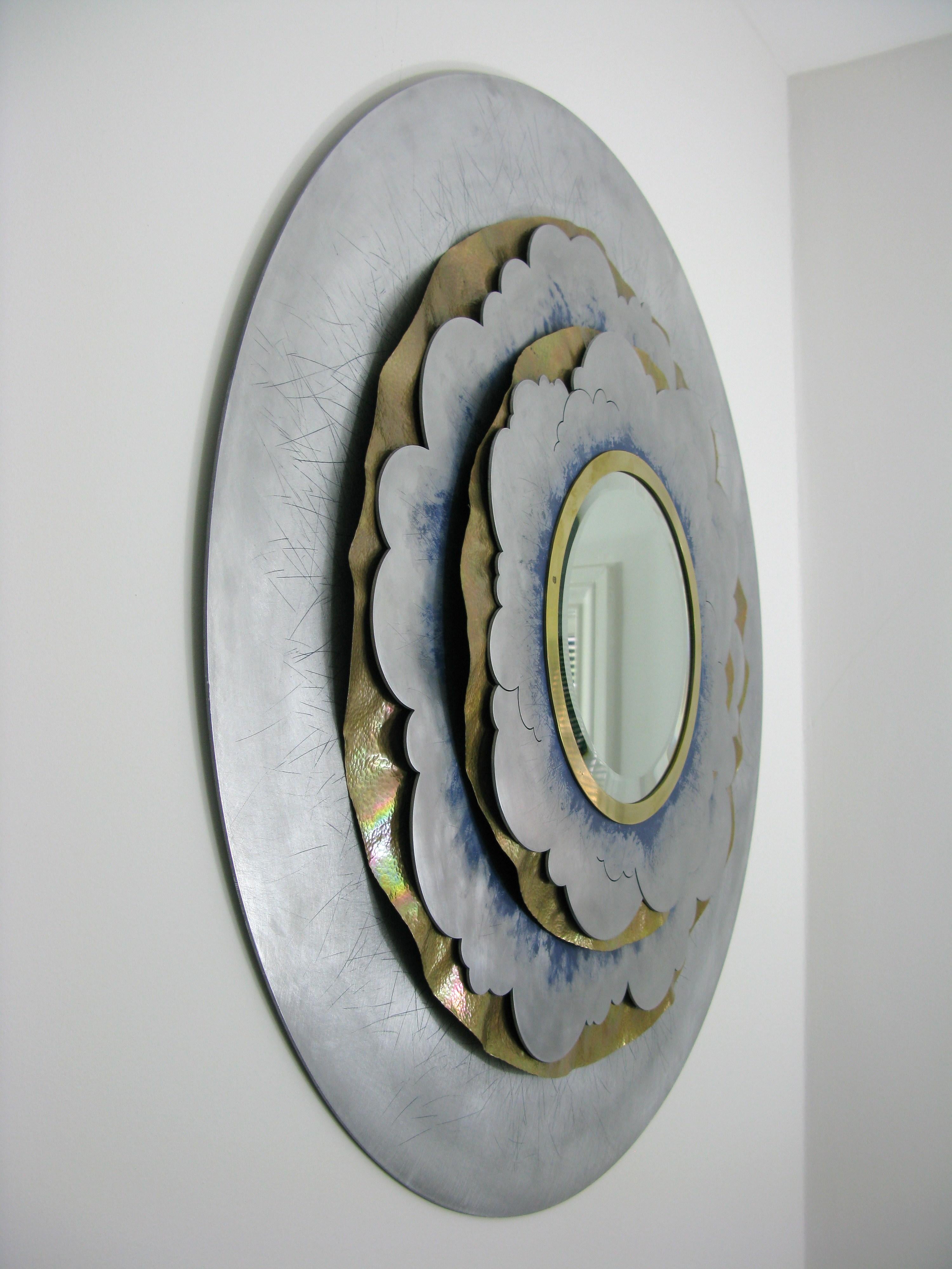 British Contemporary Aluminium Mirror by Daniel Azaro