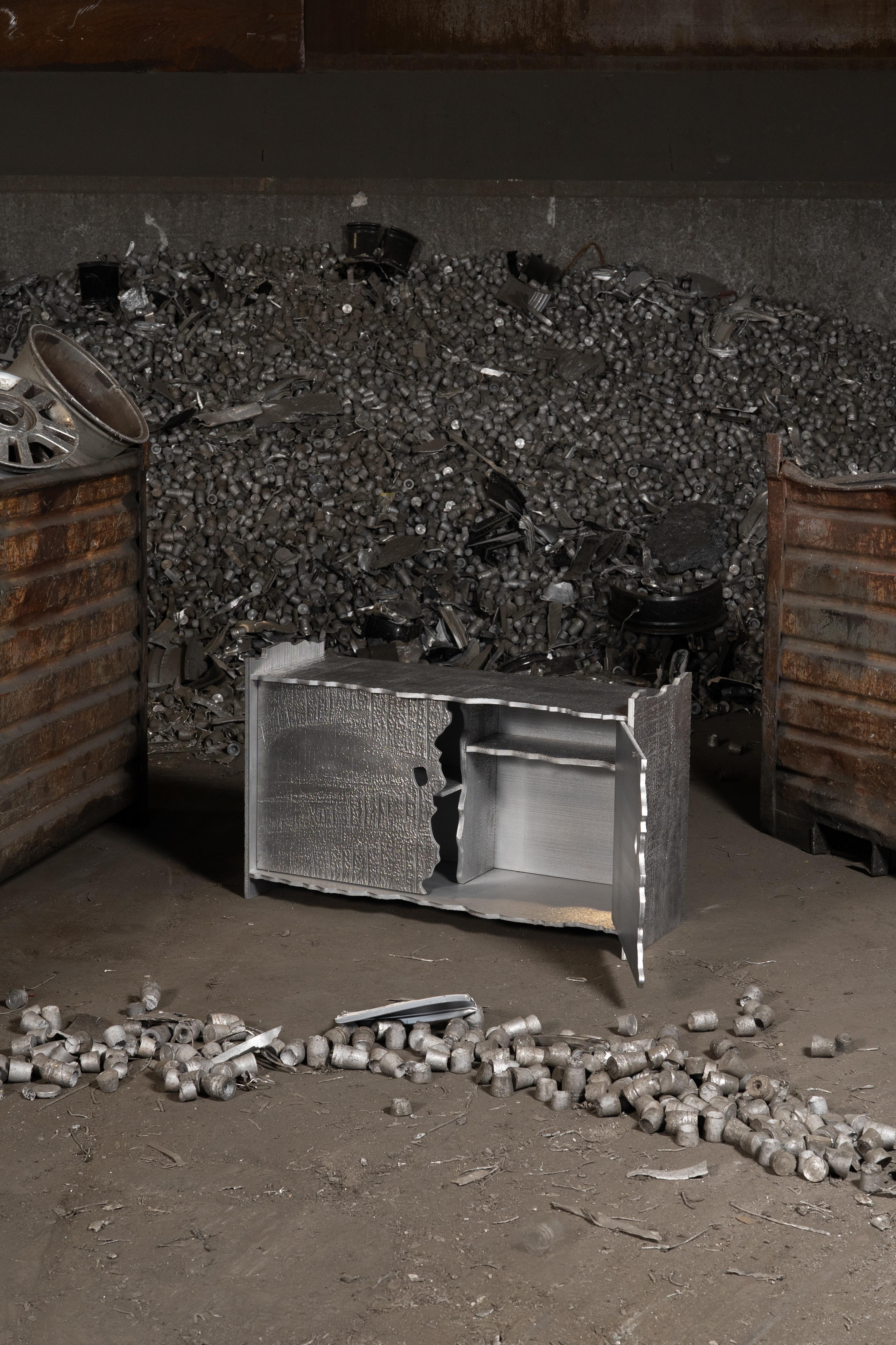 Hand-Crafted Contemporary aluminium Sideboard Table by Studio Thusthat For Sale