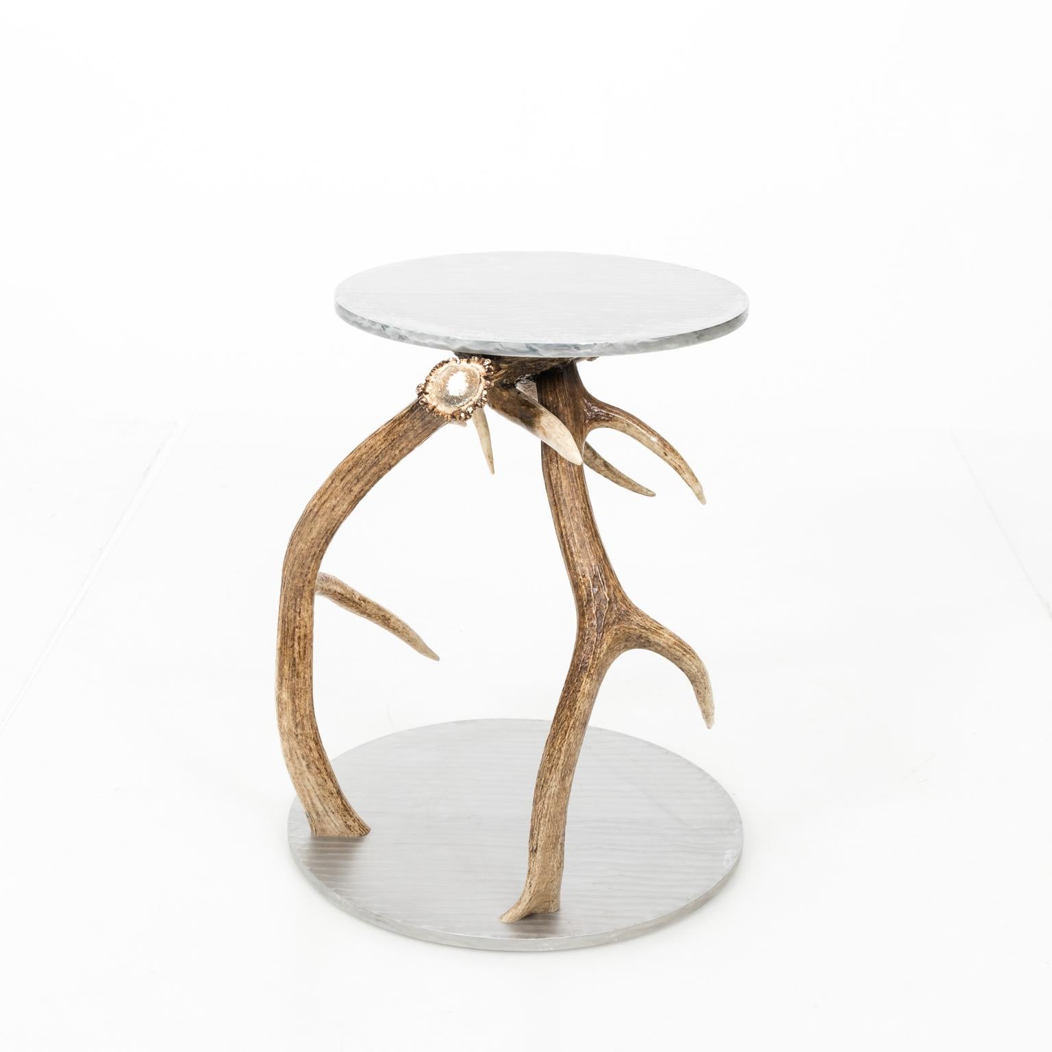 Contemporary Aluminium and Antler Side Table 4