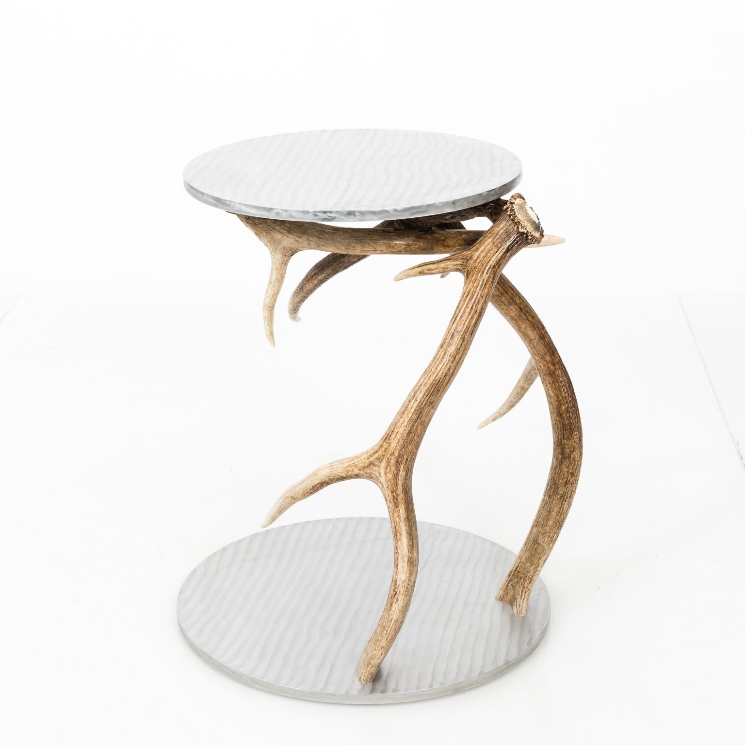 Contemporary Aluminium and Antler Side Table 5