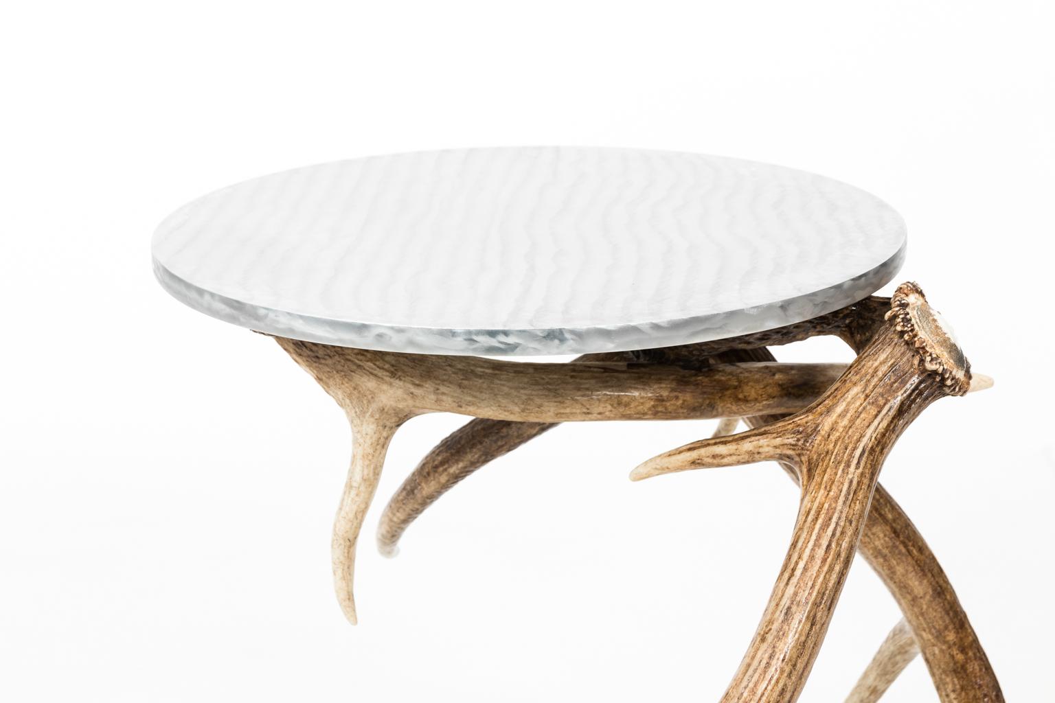 Contemporary Aluminium and Antler Side Table 6