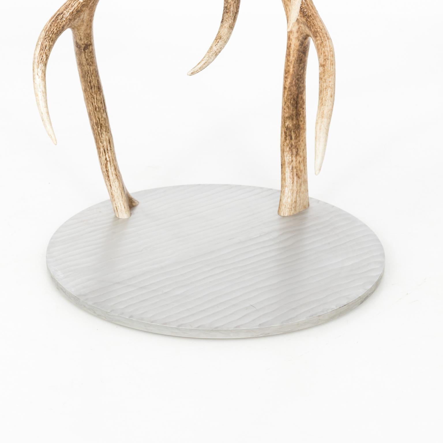Post-Modern Contemporary Aluminium and Antler Side Table