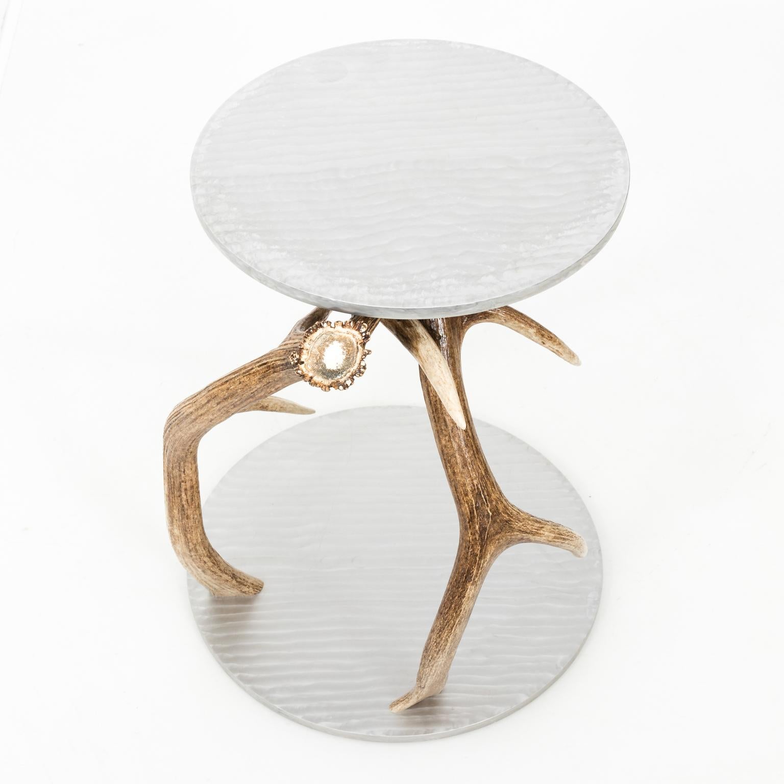 Contemporary Aluminium and Antler Side Table 3