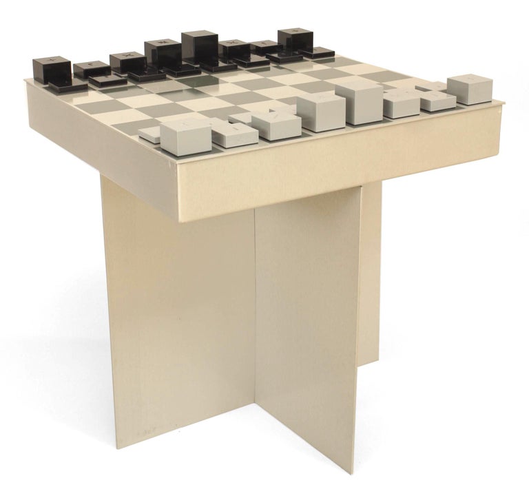 Contemporary Powder Coated Aluminum Table Chess Set at 1stDibs