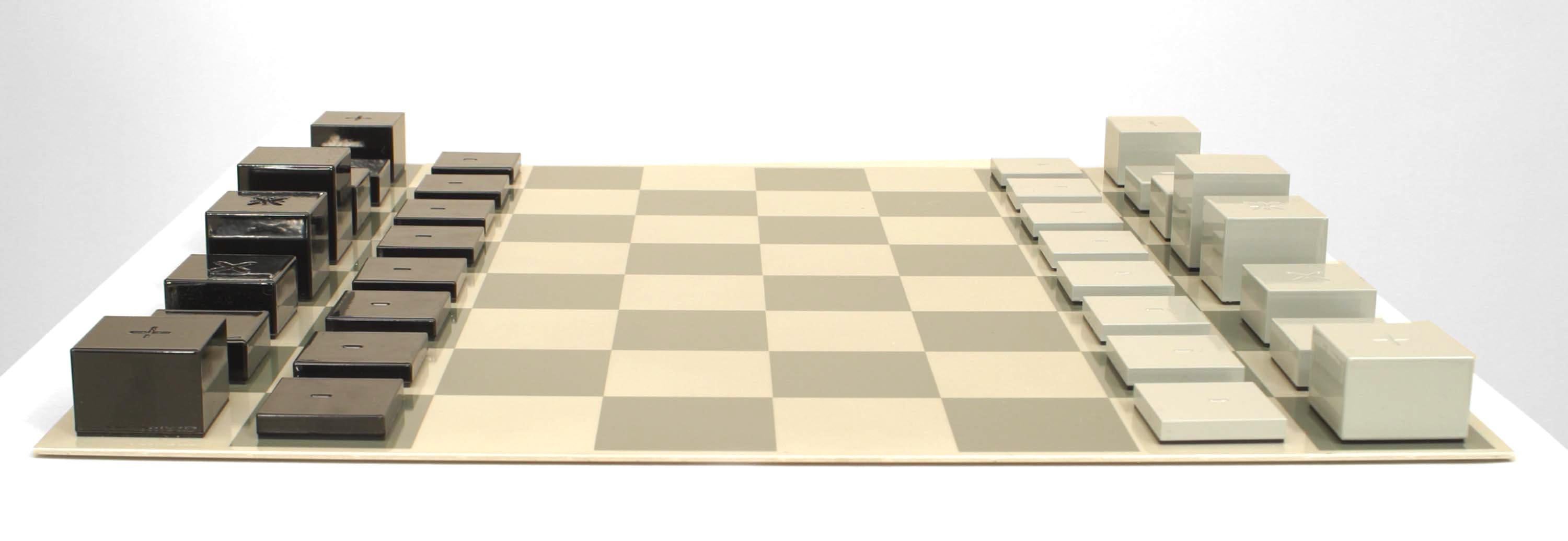 Contemporary Powder Coated Aluminum Table Chess Set 1