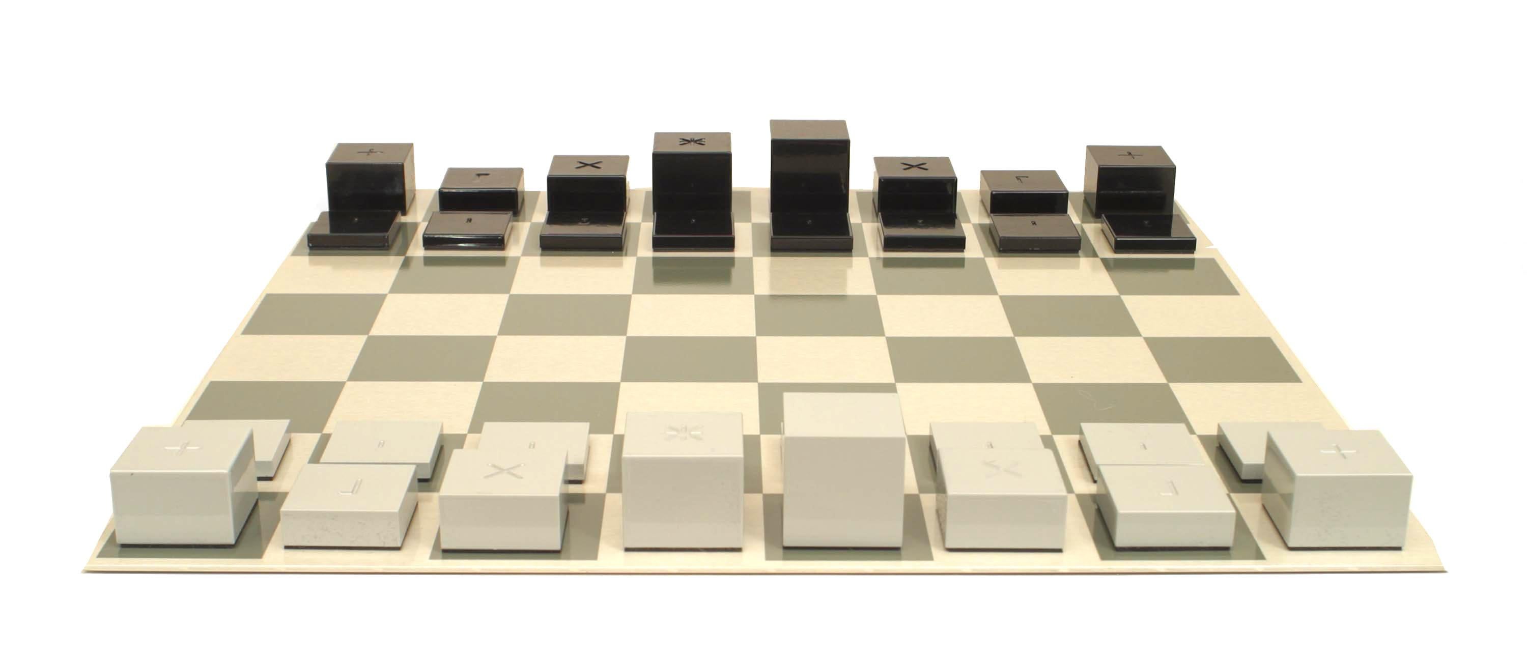 Contemporary Powder Coated Aluminum Table Chess Set 2