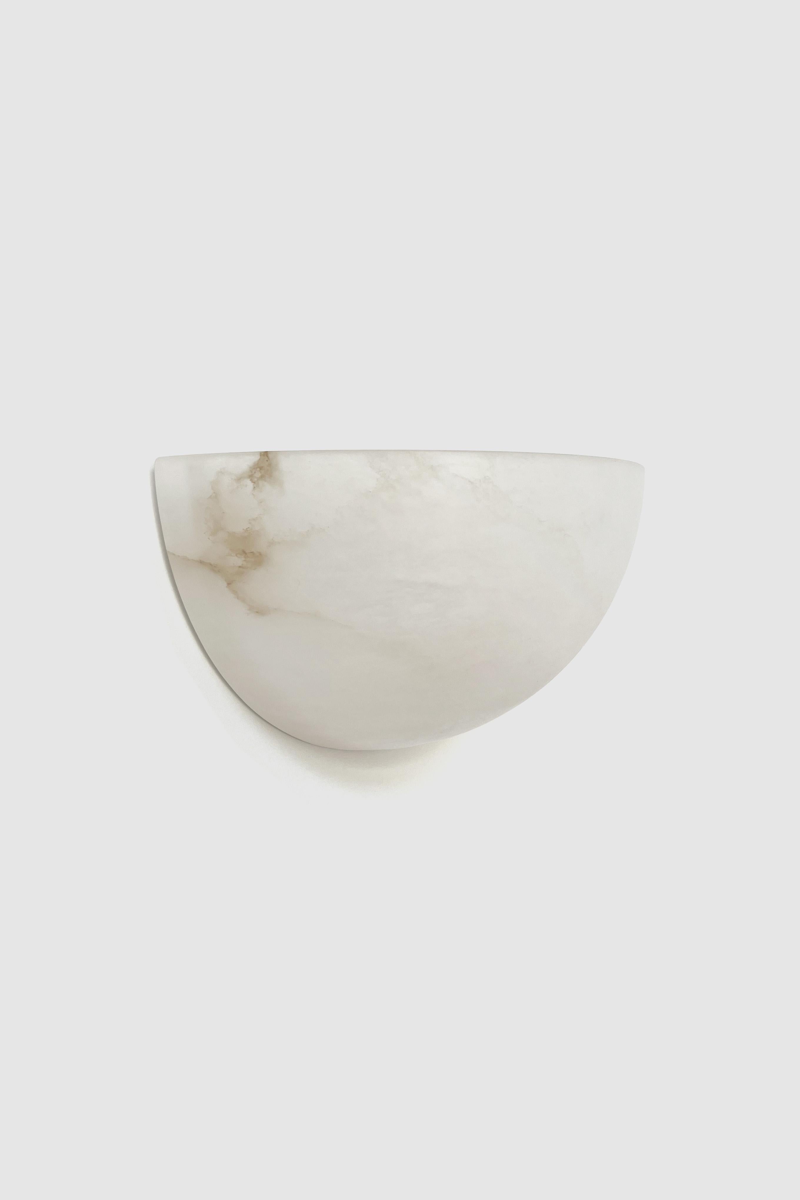 Post-Modern Contemporary Ambra Sconce 300A in Alabaster by Orphan Work For Sale