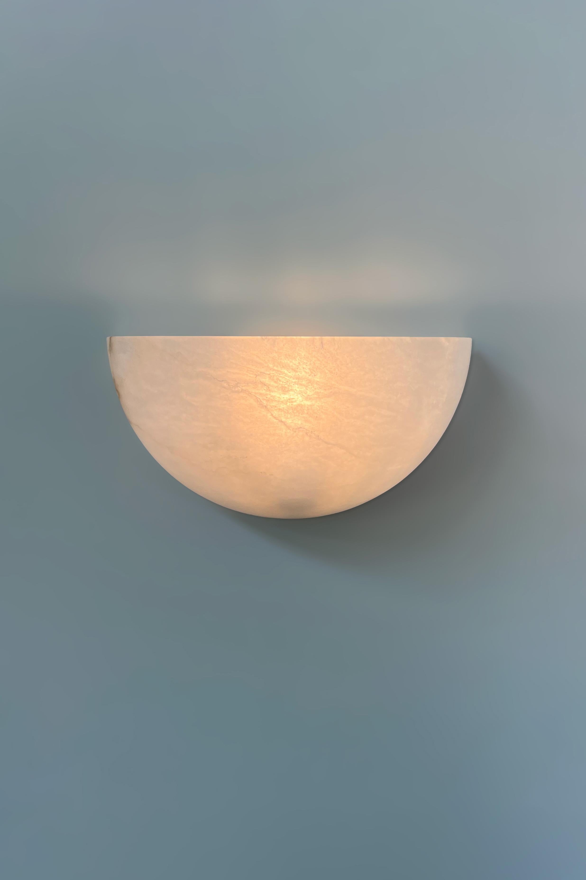 Contemporary Ambra Sconce 300A in Alabaster by Orphan Work In New Condition For Sale In Los Angeles, CA