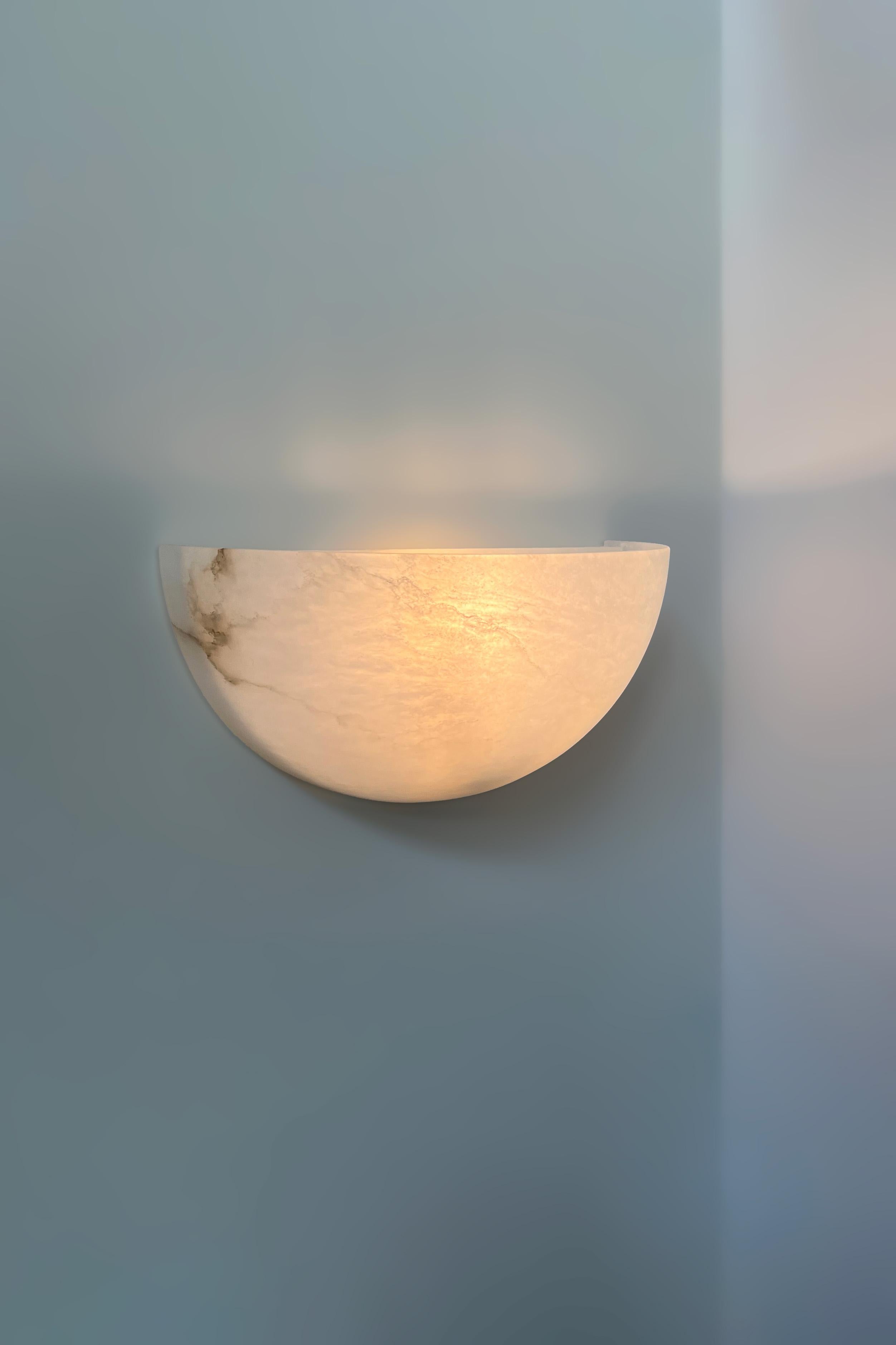 Contemporary Ambra Sconce 300A in Alabaster by Orphan Work For Sale 1
