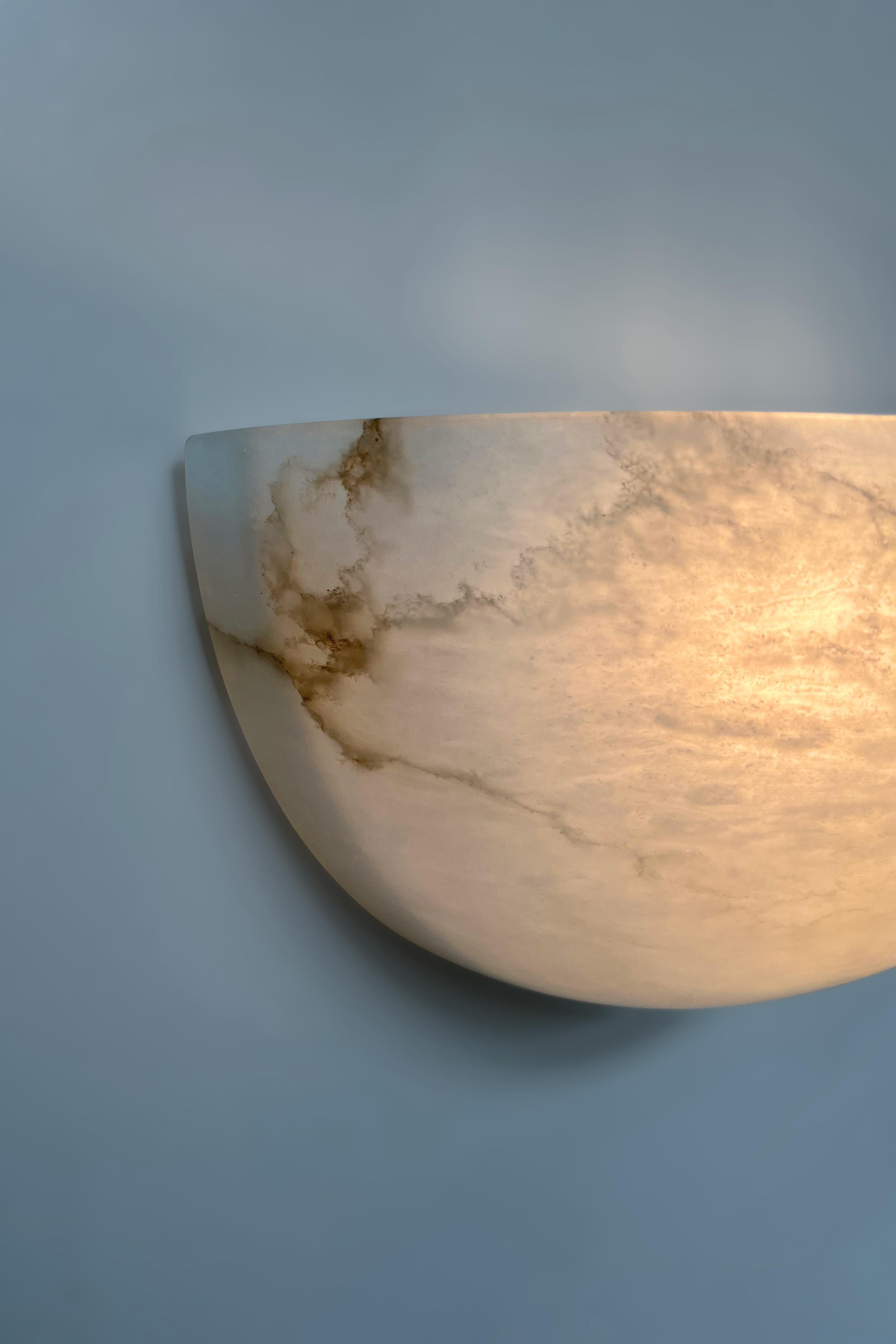 Contemporary Ambra Sconce 300A in Alabaster by Orphan Work For Sale 2