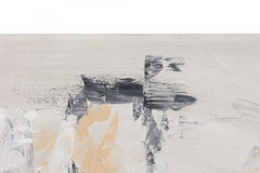 Contemporary American Abstract Acrylic Beige and Gray Painting on Canvas
