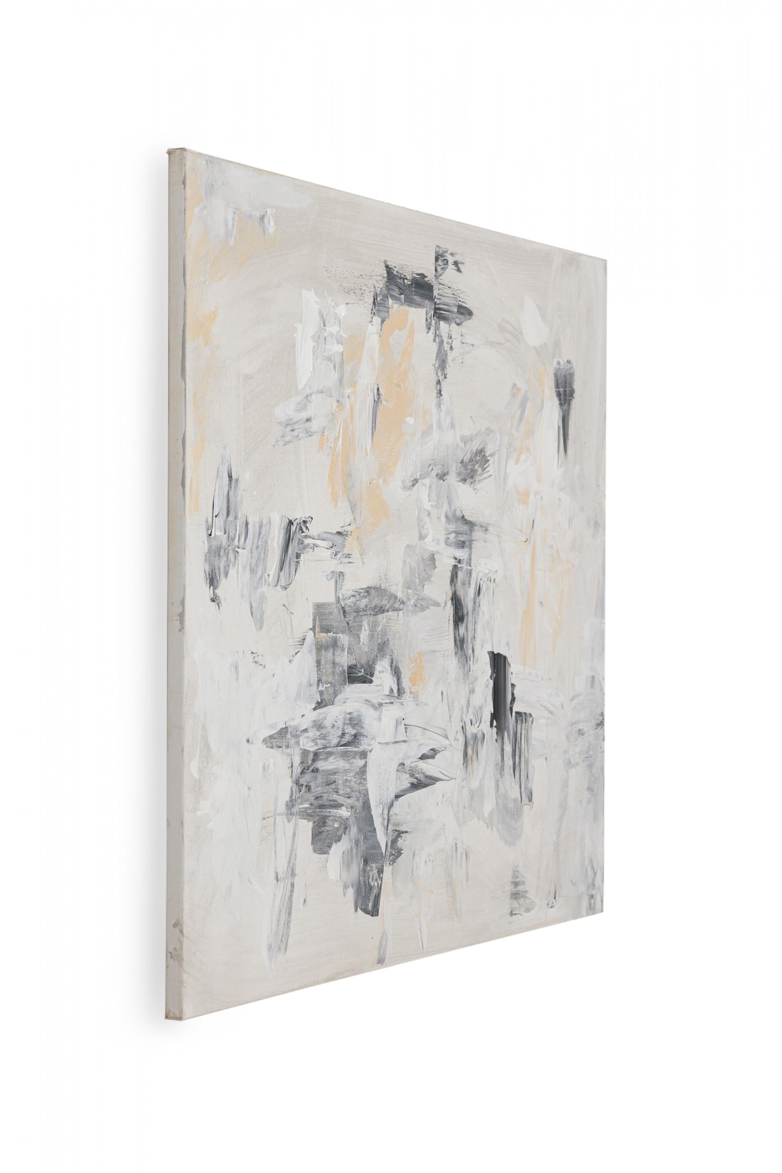 Contemporary American Abstract Acryl Beige und Grau Gemälde auf Leinwand im Zustand „Hervorragend“ im Angebot in Queens, NY