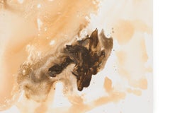 Contemporary American Abstract Acrylic Brown Wash Painting on Canvas