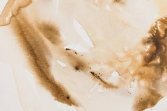 Contemporary American Abstract Acrylic Light Brown Wash Painting on Canvas