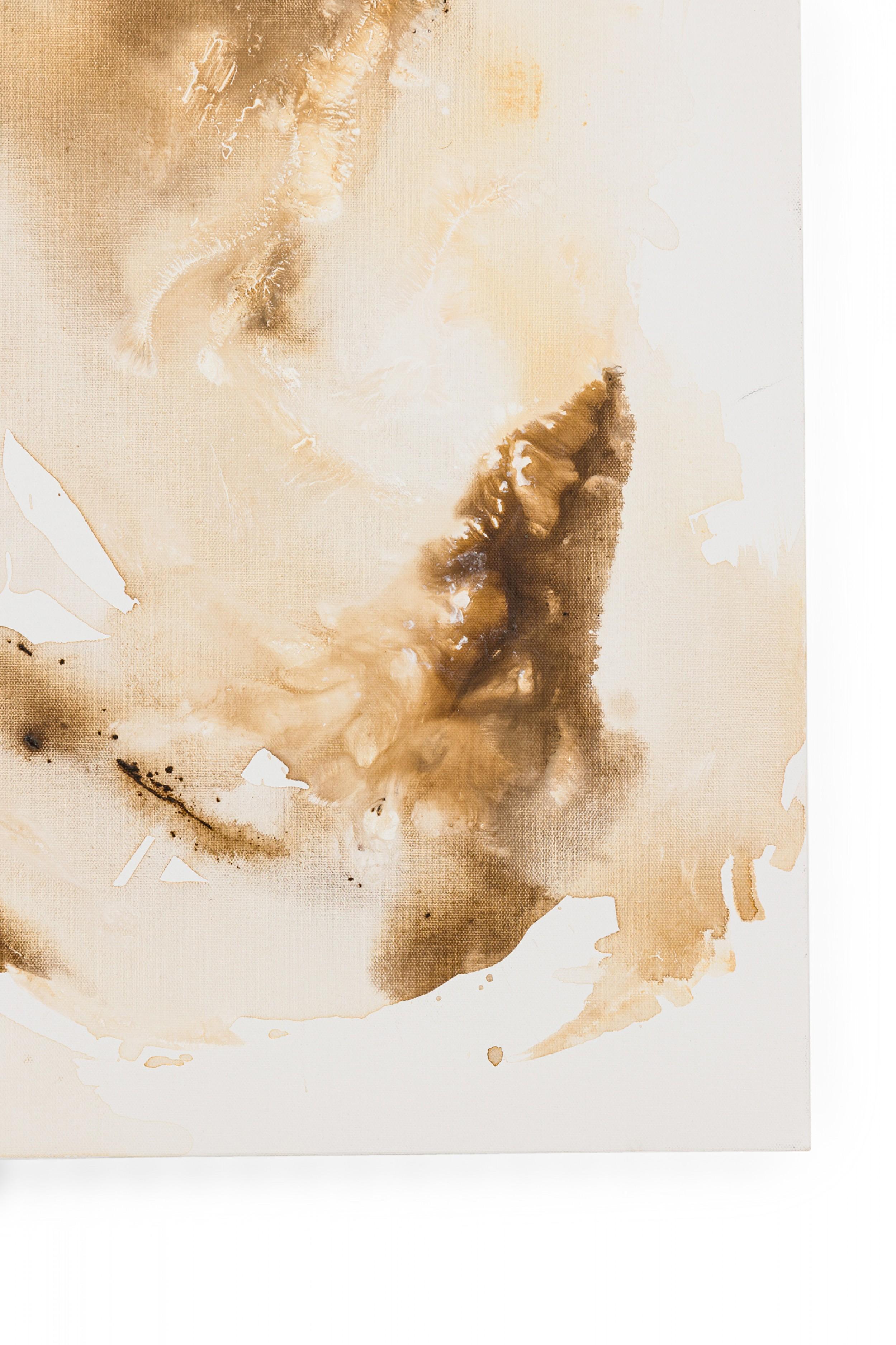 Contemporary American Abstract Acrylic Light Brown Wash Painting on Canvas (amerikanisch) im Angebot